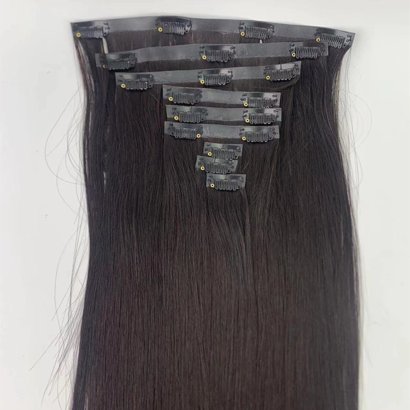 Brazilian virgin Natural pu clip in hair extensions for black women HJ 021